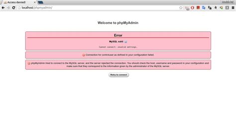 Php How To Fix Amp 39 Access Denied Amp 39 Message Of Phpmyadmin Stack Overflow