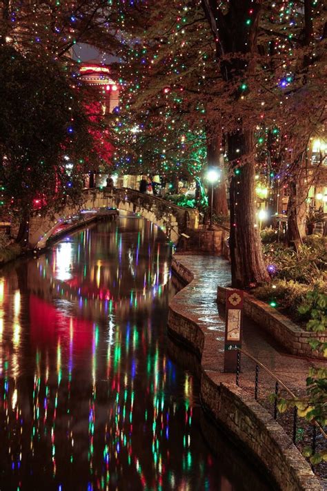 Picture Of The Holiday Lights On The River Walk In San Antonio Texas