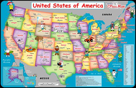 Placemutts Usa Laminated Wall Map For Kids Jimapco