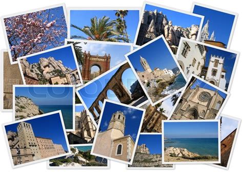 Places In Spain In Collage With Several Shots On White Background Stock Photo Colourbox