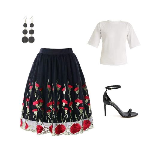 Plus Size Floral Embroidered Skirt Outfit Idea Available Now In Sizes