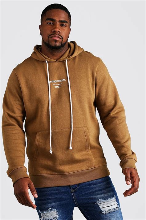 Plus Size Man Official Hoodie With Drawcord Big Men Fashion Clothes