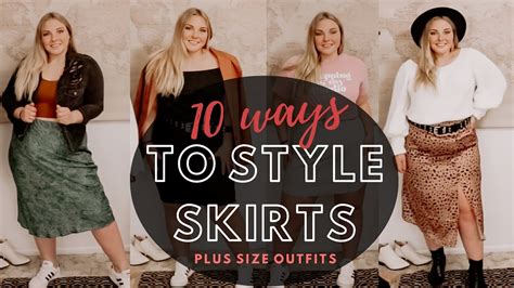 Plus Size Skirt Outfits 10 Ways To Style 6 Different Skirts Youtube