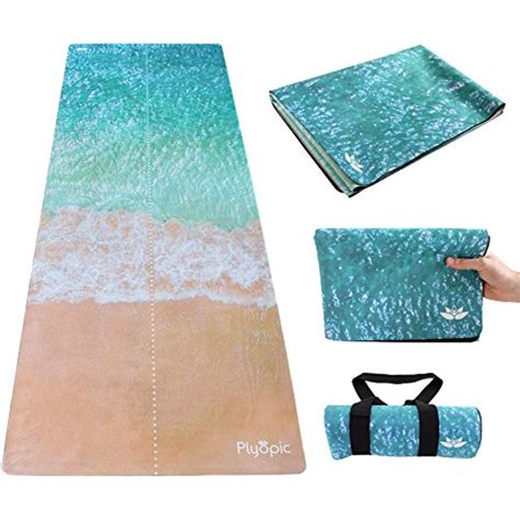 Plyopic Travel Yoga Mat Lightweight Foldable 3 In 1 Mat Towel Luxury