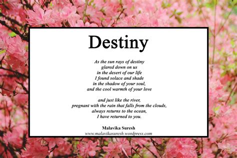 Poetry Friday My Destiny Is You Malavika