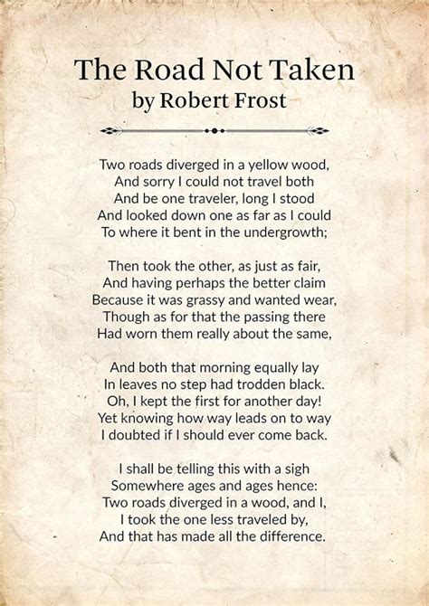 Poetry The Road Not Taken By Robert Frost Colinology