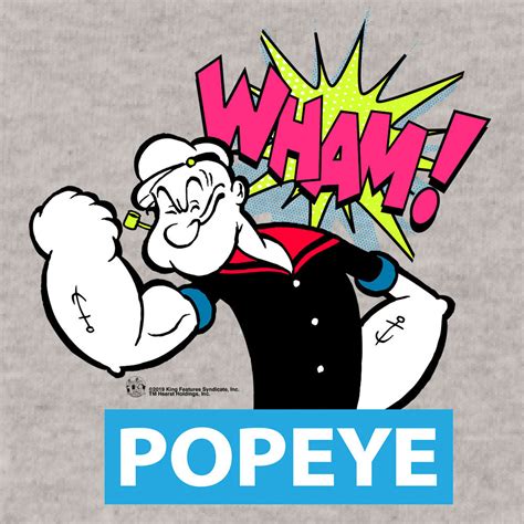 Popeye Big And Tall T Shirt Silver Gray Tee Luv