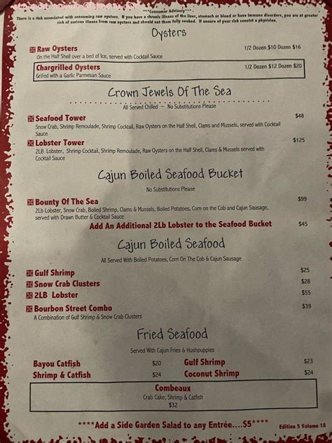 Poppy's Crazy Lobster Destin Menu