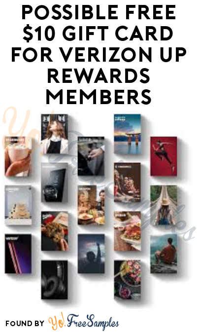 Possible Free 10 Gift Card For Verizon Up Rewards Members