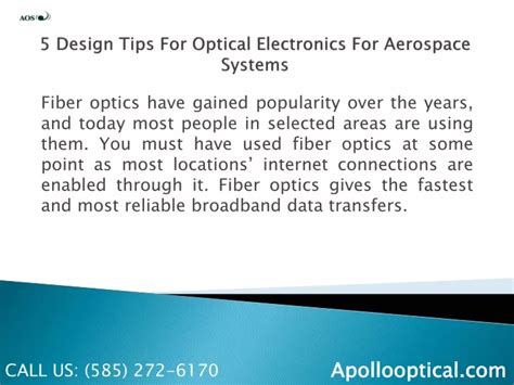 Ppt 5 Design Tips For Optical Electronics For Aerospace Systems