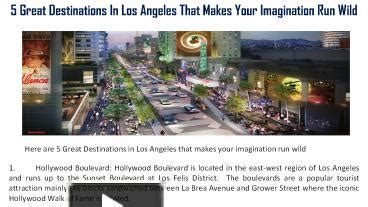 Ppt 5 Great Destinations In Los Angeles That Makes Your Imagination