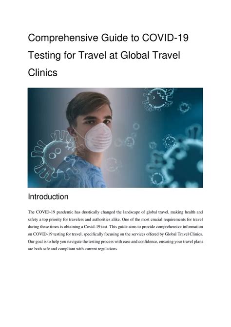 Ppt Comprehensive Guide To Covid 19 Testing For Travel At Global Travel Clinics Powerpoint