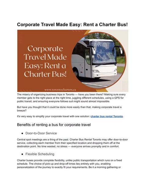 Ppt Corporate Travel Made Easy Rent A Charter Bus Powerpoint