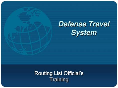 Ppt Defense Travel System Powerpoint Presentation Free Download Id