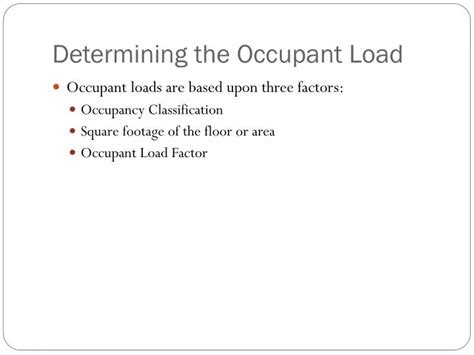 Ppt Determining The Occupant Load Powerpoint Presentation Free