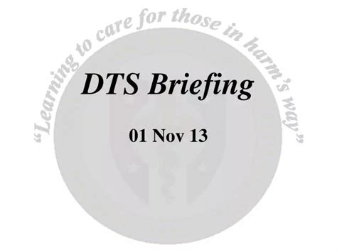 Ppt Dts Briefing 01 Nov 13 Powerpoint Presentation Free Download