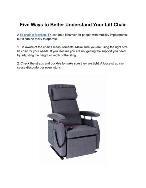 Ppt Five Ways To Better Understand Your Lift Chair Powerpoint