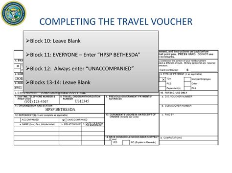 Ppt Guide To Completing The Travel Voucher Dd Form 1351 2 December