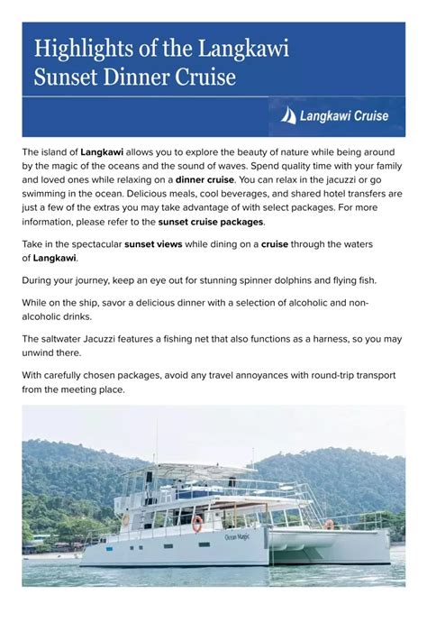 Ppt Highlights Of The Langkawi Sunset Dinner Cruise Powerpoint Presentation Id 12445863