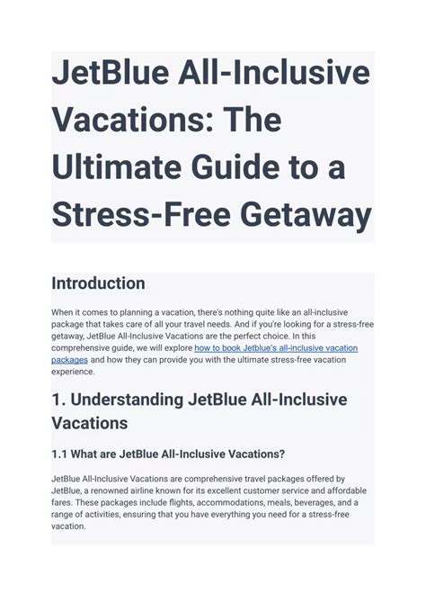 Ppt Jetblue All Inclusive Vacations The Ultimate Guide To A Stress