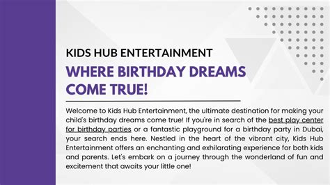 Ppt Kids Hub Entertainment Where Birthday Dreams Come True