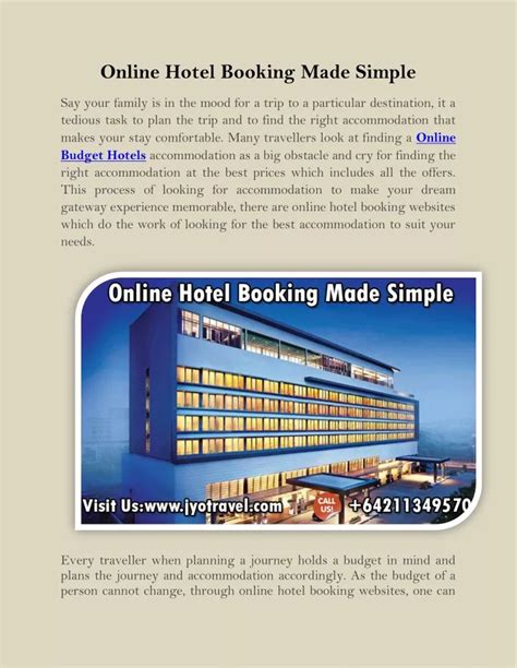 Ppt Online Hotel Booking Made Simple Powerpoint Presentation Free