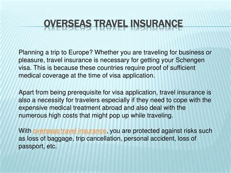 Ppt Overseas Travel Insurance Powerpoint Presentation Free Download