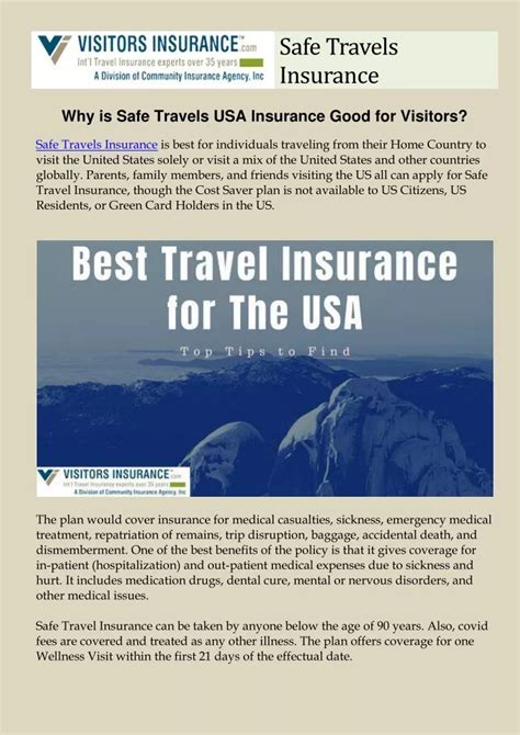 Ppt Safe Travels Insurance Why Is Safe Travels Usa Insurance Good