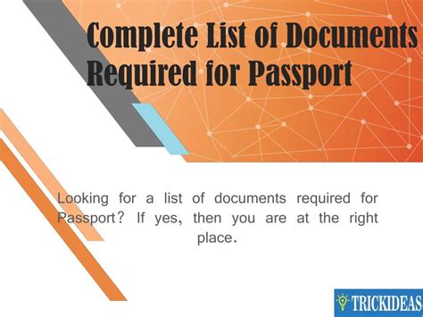 Ppt Travel Complete List Of Documents Required For Passport