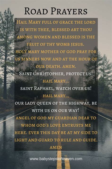 Prayers For Children Road Prayers Travel Prayer Saint Christopher Saint Raphael Guardian Angel