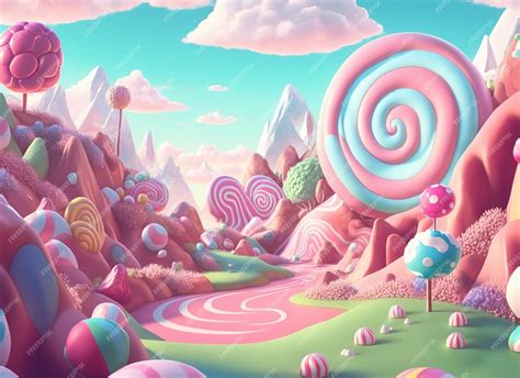 Premium Ai Image Candy Land Candy Paradise