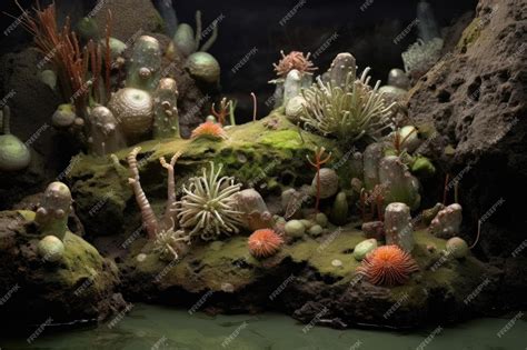 Premium Ai Image Tide Pool Ecosystem With Barnacles And Algae