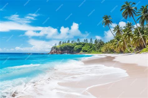 Premium Photo Sunny Tropical Caribbean Paradise Beach With White Sand