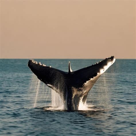 Premium Photo There Is A Whale Tail Sticking Out Of The Water At