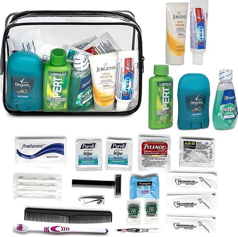 Premium Toiletry Travel Kit 20 Piece Set For Quality Personal Care Tsa Approved Hygiene