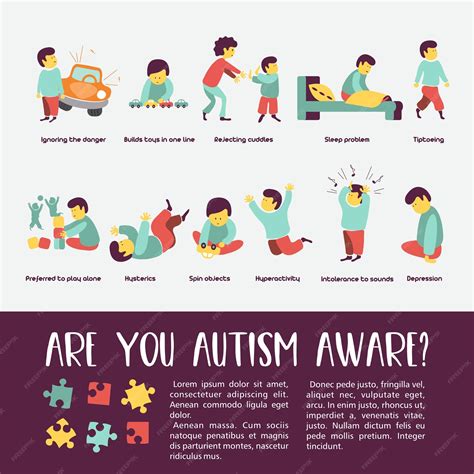 Premium Vector Autism Early Signs Of Autism Syndrome In Children