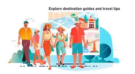 Premium Vector Tourists Choosing And Exploring Destination Guides And