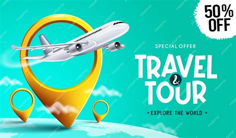 Premium Vector Travel Promo Vector Design Travel Tour Text With