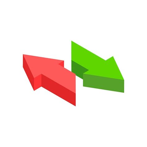 Premium Vector Two Minimalist Red And Green Arrows Pointing Different