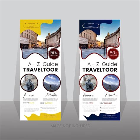 Premium Vector Two Travel Brochures For A Travel Guide To Europe