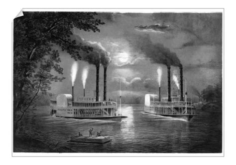 Print Of Mississippi River Two Steamboats On The Upper Mississippi