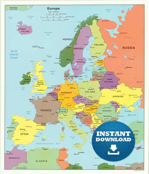 Printable Maps Of Europe