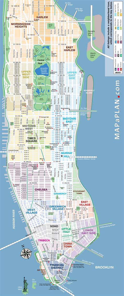 Printable New York City Tourist Map Instant Download Nyc Attractions Guide Things To Do Nyc Map