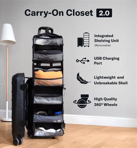 Product Reviews Amp Tips Carry On Suitcase With A Closet Shelf And Usb