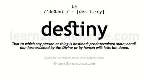 Pronunciation Of Destiny Definition Of Destiny Youtube