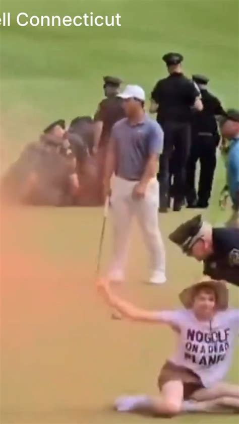 Protesters Disrupt End Of Travelers Championship Youtube