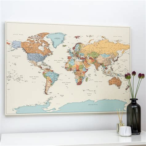 Push Pin World Map Push Pin Travel Map World Map Canvas Etsy