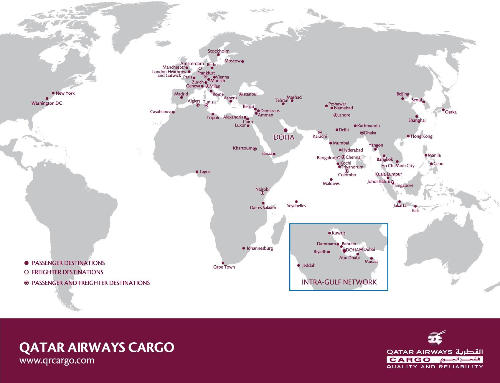 Qatar Airways Destinations Map 2018 Best Tourist Places In The World