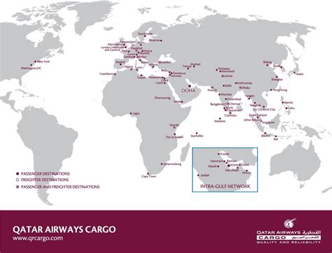 Qatar Airways Destinations Map Qatar Airways Network Map Western