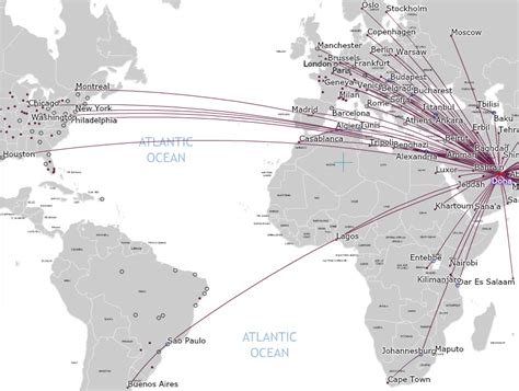 Qatar Airways Route Map Europe Africa And The Americas